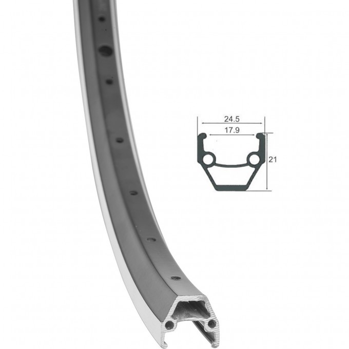 Обод 26" HLQC-02AB 14Gх36Н двойной фрезерованный, черный 330134