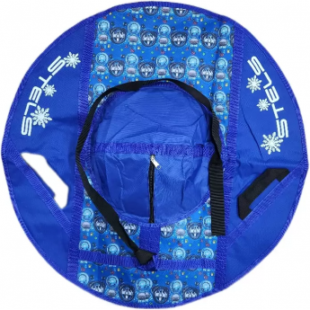 Санки надувные (тюбинг) STELS 90 см, ткань с рисунком без камеры СН030, синий/синий+ёжики