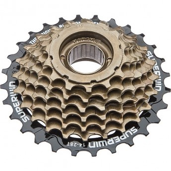 Трещотка KFW-774 SUPERWIN (14-28 зубьев) 7 скоростей, чёрно-коричневая