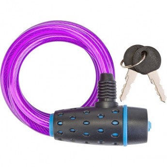 Трос-замок STELS 87318, 8х1800 мм, чёрно-пурпурный