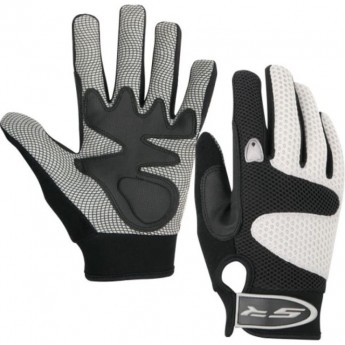 Велоперчатки STELS PDM-368 для MTB полноразмерные серо-чёрные p.L